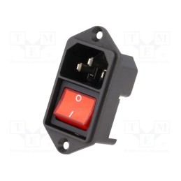 1 pcs x SCHURTER - 4302.2101 - Connector: AC supply, socket, male, 10A, 250VAC, IEC 60320, C14 (E)