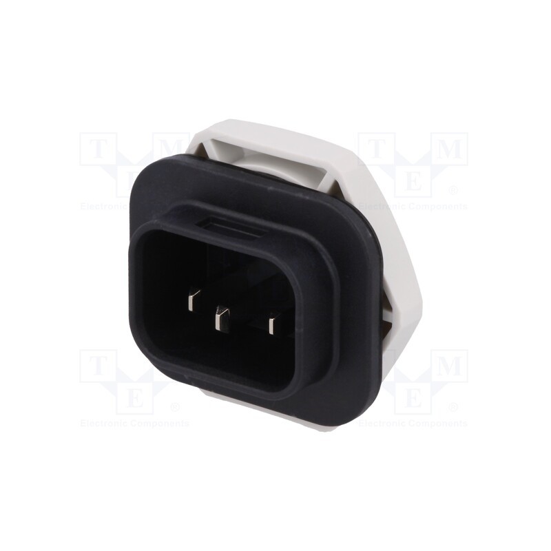 1 pcs x SCHURTER - 4312.0001 - Connector: AC supply, 6.3x0,8mm connectors, male, 4761, 10A, black
