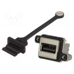 1 pcs x Amphenol Communications Solutions - MUSB-A111-35 - Socket, USB A, MUSB, for panel mounting,screw, THT, angled 90°