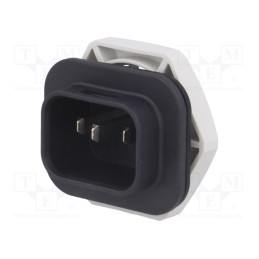 1 pcs x SCHURTER - 4312 - Connector: AC supply, 4.8x0,8mm connectors, male, 4761, 10A, black