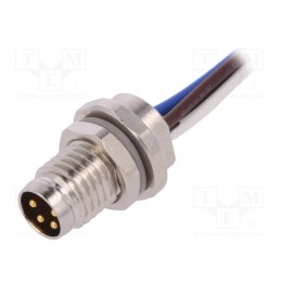 1 pcs x TE Connectivity - T4070014041-001 - Connector: M8, Len: 0.2m, male, PIN: 4, socket, IP67, 30V