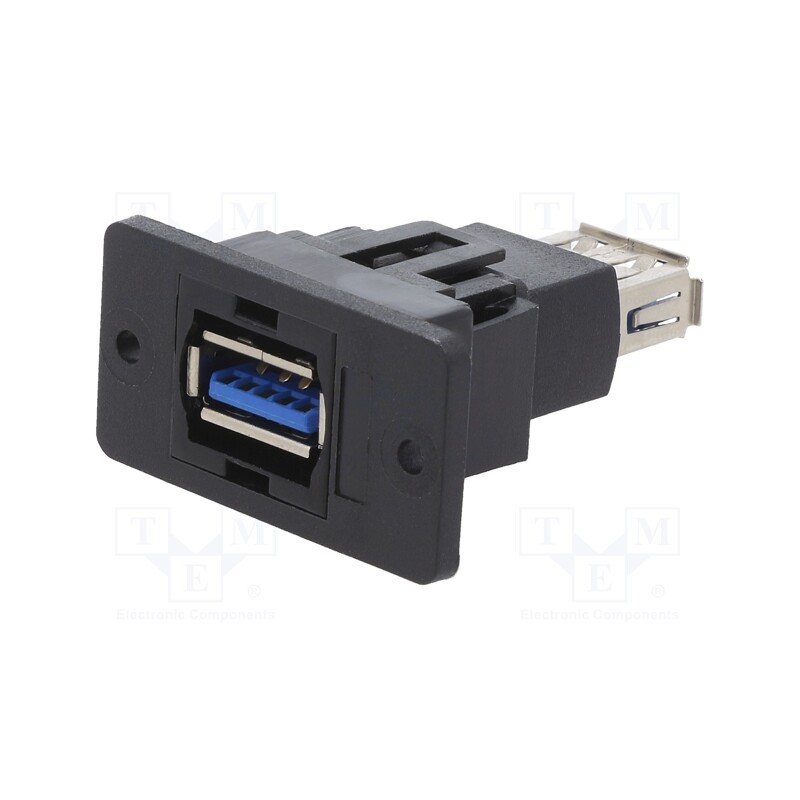 1 pcs x CLIFF - CP30605NX - Adapter, USB A socket,both sides, SLIM, USB 3.0, gold-plated