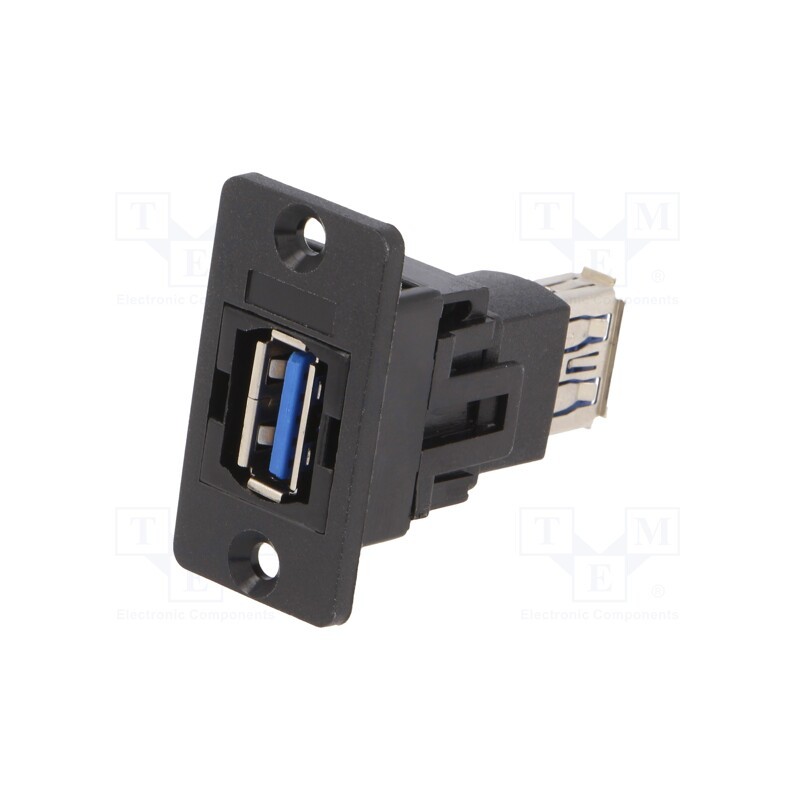1 pcs x CLIFF - CP30605N - Adapter, USB A socket,both sides, SLIM, USB 3.0, gold-plated