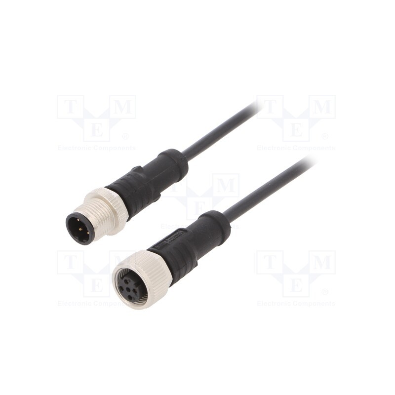 1 pcs x AMPHENOL LTW - M12D04ML-12DFL-SB001 - Cable: for sensors/automation, PIN: 4, M12-M12, D code-Ethernet