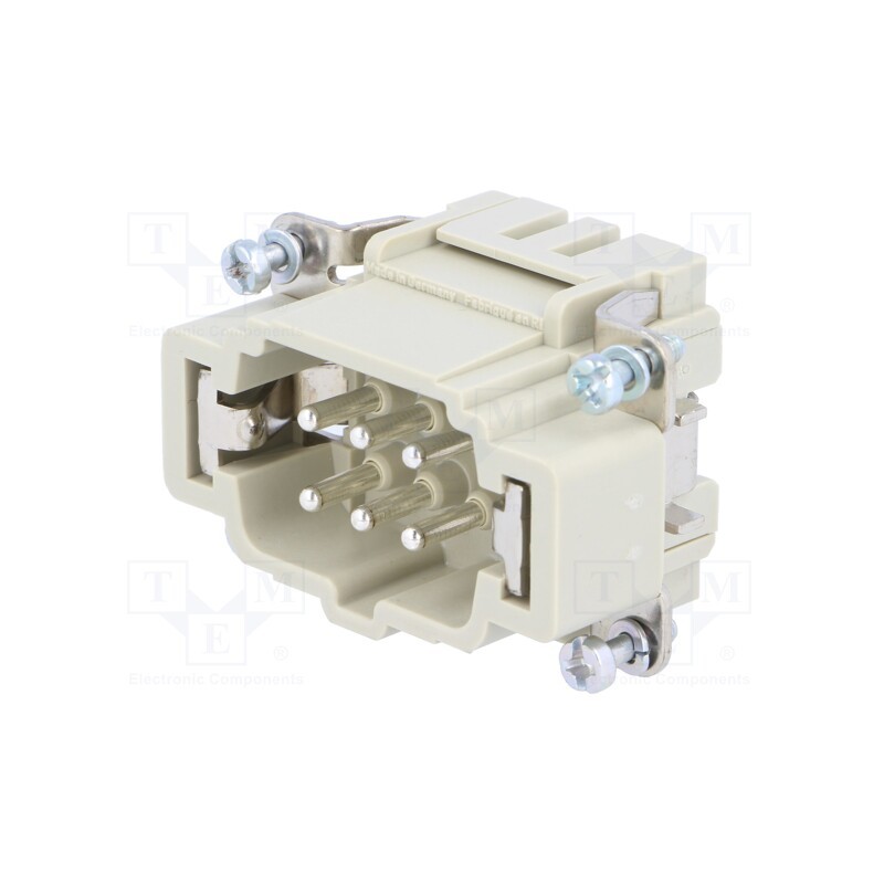 1 pcs x HARTING - 9330062616 - Connector: HDC, contact insert, male, Han® ES, PIN: 6, 6+PE, size 6B