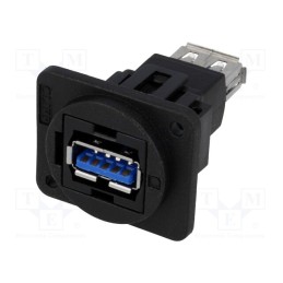 1 pcs x CLIFF - CP30205NX - Coupler, USB A socket,both sides, FT, USB 3.0, plastic, 19x24mm