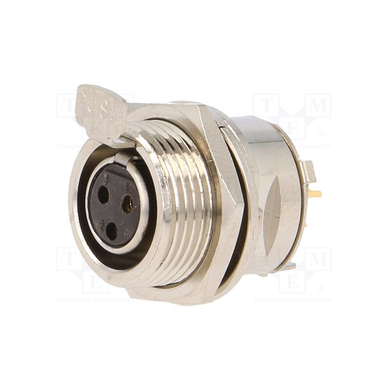 1 pcs x AMPHENOL - AG3FCE - Socket, XLR mini, female, PIN: 3, soldering, 5A, 0.5mm2