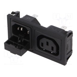 1 pcs x BULGIN - BZH11/Z0000/00 - Connector: AC supply, socket, male,female, 10A, 250VAC, IEC 60320