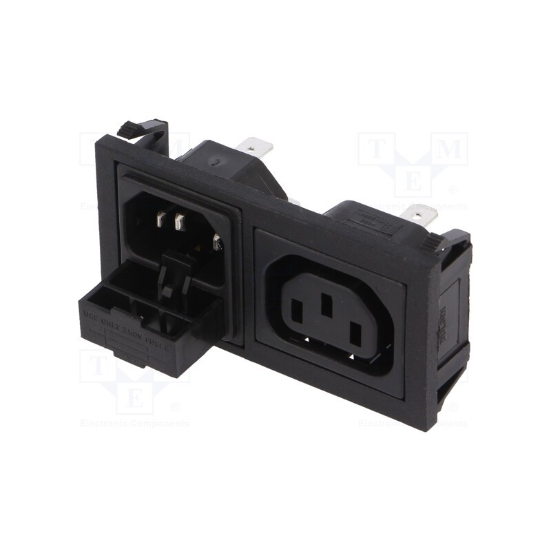 1 pcs x BULGIN - BZH11/Z0000/00 - Connector: AC supply, socket, male,female, 10A, 250VAC, IEC 60320
