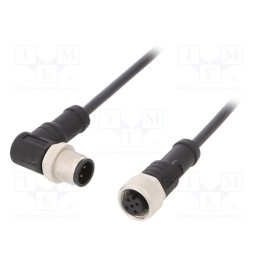 1 pcs x AMPHENOL LTW - M12A04FL-12AMR-SB001 - Cable: for sensors/automation, PIN: 4, M12-M12, 1m, plug, plug, 250V