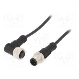 1 pcs x AMPHENOL LTW - M12A04ML-12AFR-SB001 - Cable: for sensors/automation, PIN: 4, M12-M12, 1m, plug, plug, 250V
