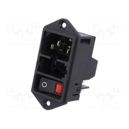 1 pcs x SCHURTER - DD11.0113.1111 - Connector: AC supply, socket, male, 10A, 250VAC, IEC 60320, C14 (E)