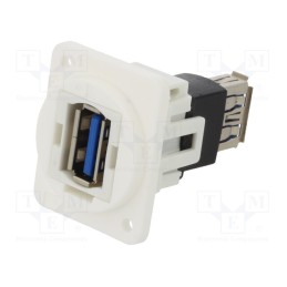 1 pcs x CLIFF - CP30205NXW - Coupler, USB A socket,both sides, FT, USB 3.0, plastic, 19x24mm