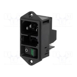 1 pcs x SCHURTER - DD11.0114.1111 - Connector: AC supply, socket, male, 10A, 250VAC, IEC 60320, C14 (E)