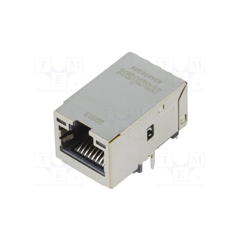 1 pcs x MOLEX - 934635206 - Socket, RJ45, MXMag, PIN: 8, shielded,with LED, gold-plated, THT