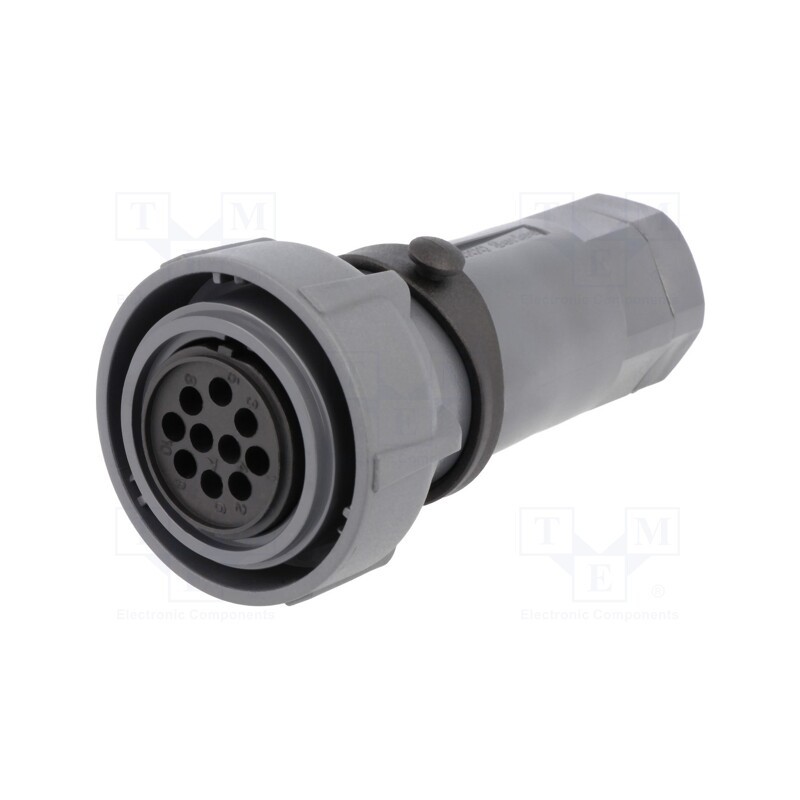1 pcs x BULGIN - PXP7010/10S/CR/0911 - Connector: circular, plug, female, PIN: 10, w/o contacts, for cable