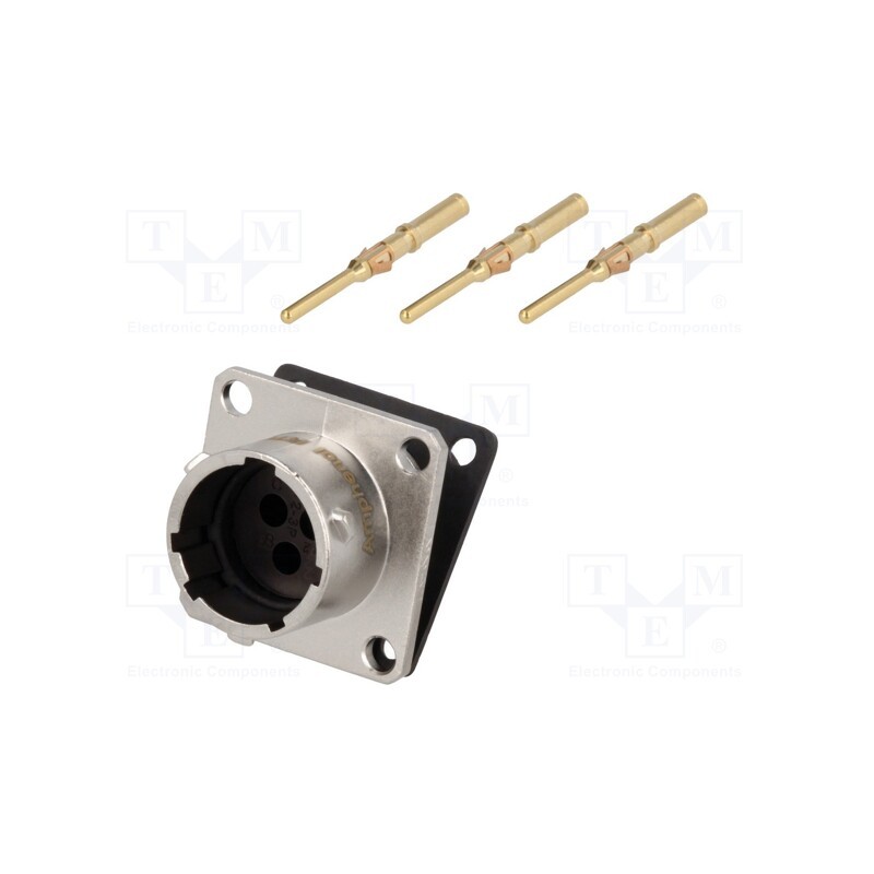 1 pcs x AMPHENOL - RT00123PNH-K - Connector: circular, RT360, socket, male, crimped, PIN: 3, 13A, IP67