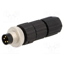 1 pcs x HIRSCHMANN - 933407100 ELST 4008 V - Connector: M8, male, PIN: 4, straight, for cable, plug, E, 4A, IP67