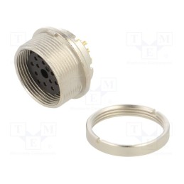 1 pcs x BINDER - 09 0332 80 12 - Connector: M16, socket, female, soldering, PIN: 12, 3A, 32V, straight