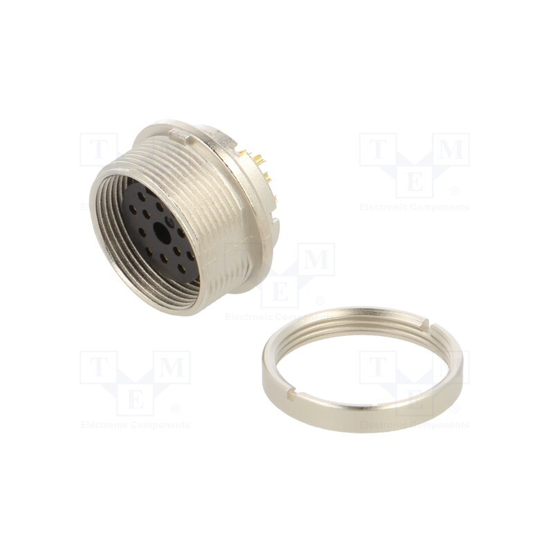 1 pcs x BINDER - 09 0332 80 12 - Connector: M16, socket, female, soldering, PIN: 12, 3A, 32V, straight