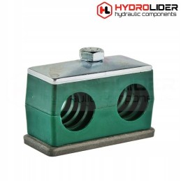 Double clamp 22mm, green hydrolider