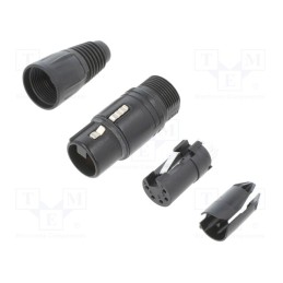 1 pcs x NEUTRIK - NC5FX-BAG - Plug, XLR, female, PIN: 5, straight, for cable, zinc die-cast, X