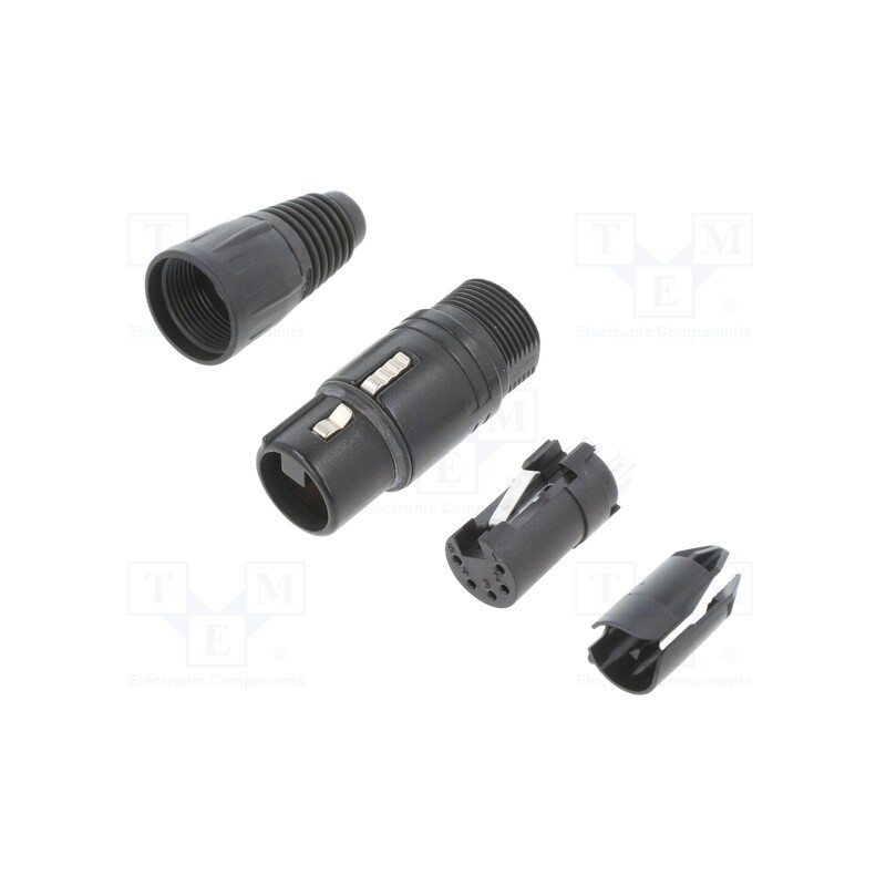 1 pcs x NEUTRIK - NC5FX-BAG - Plug, XLR, female, PIN: 5, straight, for cable, zinc die-cast, X