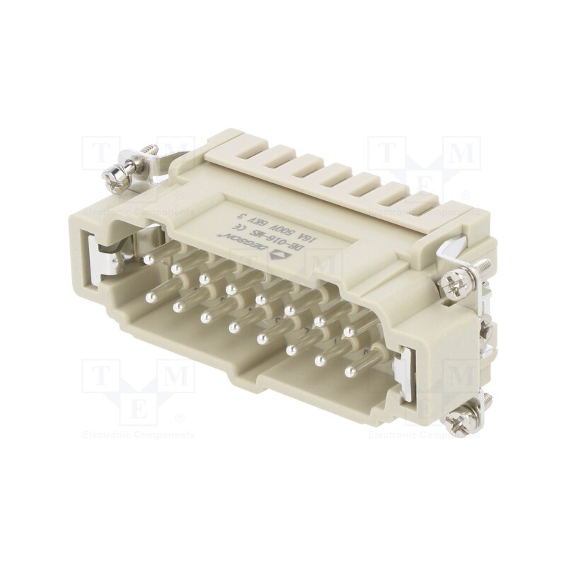 1 pcs x DEGSON ELECTRONICS - DE-016-MS - Connector: HDC, contact insert, male, DE, PIN: 16, 16+PE, size D16B