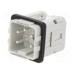 1 pcs x PHOENIX CONTACT - 1585236 - Connector: HDC, male, 500V, 10A, PIN: 5, Layout: 4+PE, 0.5÷2.5mm2