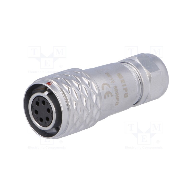 1 pcs x WEIPU - SF1210/S6I - Plug, SF12, female, PIN: 6, IP67, 4÷6.5mm, 5A, soldering, for cable