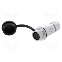 1 pcs x WEIPU - SF1211/S4I - Plug, SF12, female, PIN: 4, IP67, 4÷6.5mm, 5A, soldering, for cable