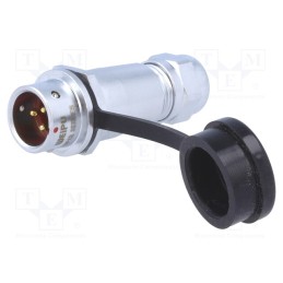 1 pcs x WEIPU - SF1211/P3I - Plug, SF12, male, PIN: 3, IP67, 4÷6.5mm, 13A, soldering, for cable
