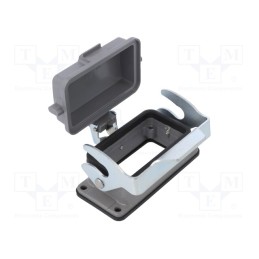 1 pcs x DEGSON ELECTRONICS - D10B-BK-1L-CV - Enclosure: for HDC connectors, size D10B, with latch, with cover