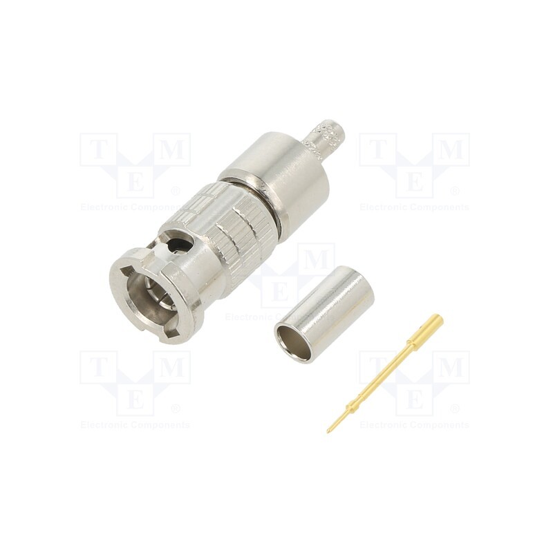 1 pcs x AMPHENOL RF - 034-1042 - Plug, Micro BNC, male, straight, 75Ω, soldering,crimped, for cable