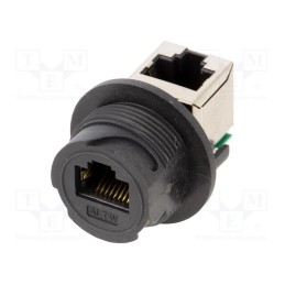 1 pcs x AMPHENOL LTW - RDP-5SPFFV-TCU7001 - Coupler, PIN: 8, Cat: 5e, plastic, Layout: 8p8c, IP67, angled 90°