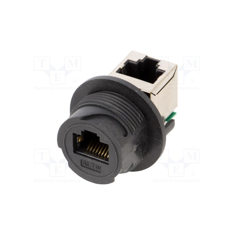 1 pcs x AMPHENOL LTW - RDP-5SPFFV-TCU7001 - Coupler, PIN: 8, Cat: 5e, plastic, Layout: 8p8c, IP67, angled 90°