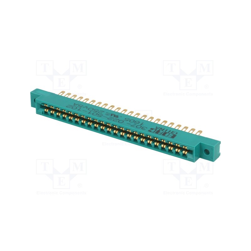 1 pcs x EDAC - 307-022-501-102 - Card edge, PIN: 22, soldering, for panel mounting,for cable, 307