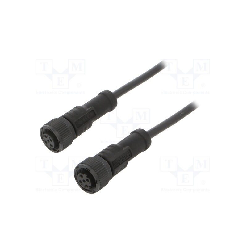 1 pcs x AMPHENOL LTW - MSDP04FL-SDPFL-SB001 - Cable: for sensors/automation, PIN: 4, M12-M12, D code-Ethernet