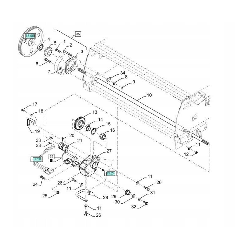 New Holland CX 84071671 CNH header drive shaft