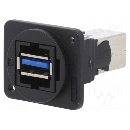 1 pcs x CLIFF - CP30210N - Coupler, USB A socket,USB B socket, FT, USB 3.0, plastic, 19x24mm