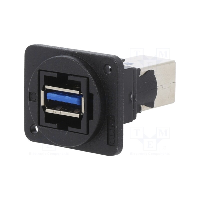 1 pcs x CLIFF - CP30210N - Coupler, USB A socket,USB B socket, FT, USB 3.0, plastic, 19x24mm