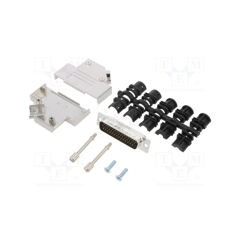 1 pcs x Amphenol Communications Solutions - L17D45ZK25+L717HDB44P - D-Sub HD, PIN: 44, male, angled 45°, soldering, for cable, U