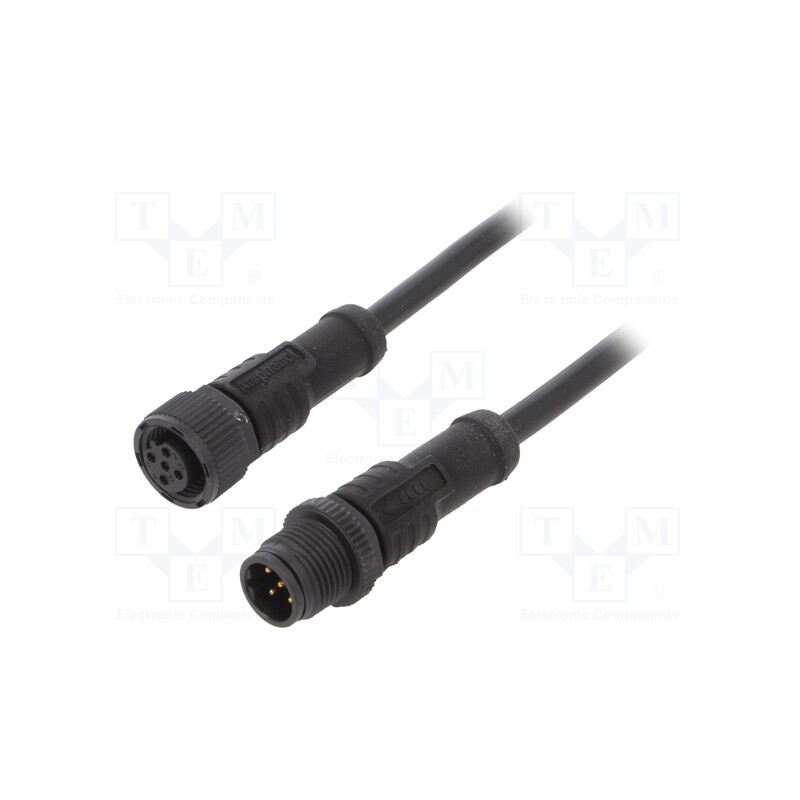 1 pcs x AMPHENOL LTW - MSBP05ML-SBPFL-SD001 - Cable: for sensors/automation, PIN: 5, M12-M12, B code-Profibus