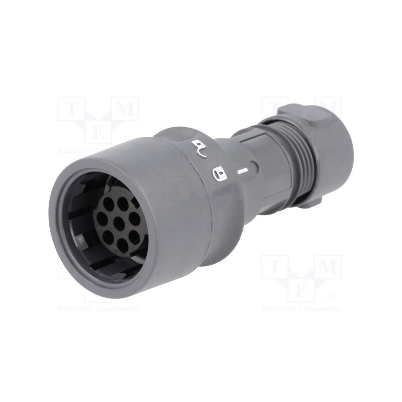 1 pcs x BULGIN - PXP6010/08S/CR/0709 - Connector: circular, plug, female, PIN: 8, w/o contacts, for cable