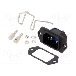 1 pcs x SCHURTER - 6100.3300.33 - Connector: AC supply, socket, male, 10A, 250VAC, IEC 60320, C14 (E)