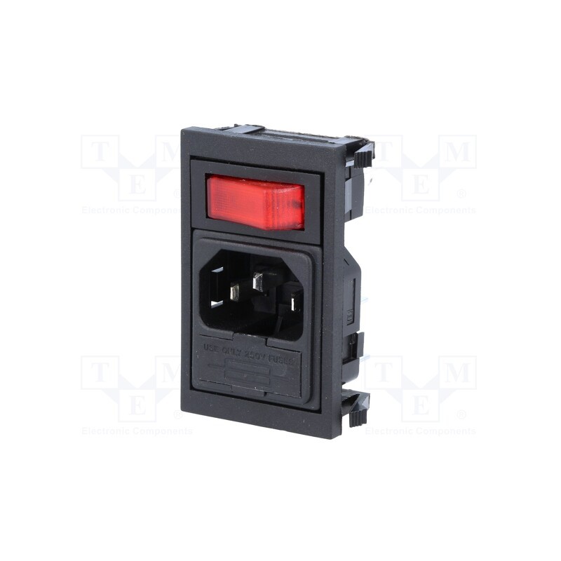1 pcs x BULGIN - BZV01/Z0000/02 - Connector: AC supply, socket, male, 10A, 250VAC, IEC 60320, C14 (E)
