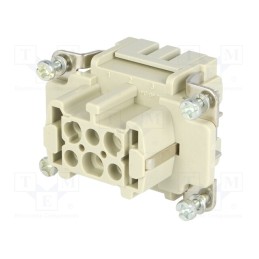1 pcs x HARTING - 9330062716 - Connector: HDC, contact insert, female, Han® ES, PIN: 6, 6+PE, 16A