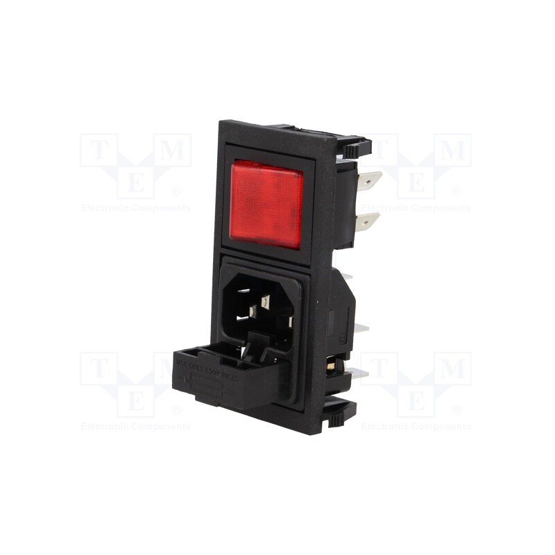 1 pcs x BULGIN - BZV01/Z0000/11 - Connector: AC supply, socket, male, 10A, 250VAC, IEC 60320, C14 (E)