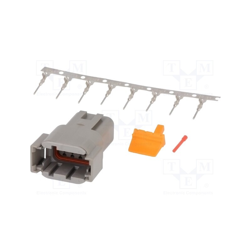 1 pcs x DEUTSCH - S-DTM 04-08 PA - Connector: wire-wire, DTM, male, plug, for cable, PIN: 8, crimped