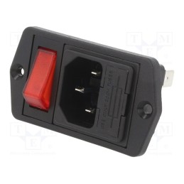 1 pcs x BULGIN - BVA01/Z0000/02 - Connector: AC supply, socket, male, 10A, 250VAC, IEC 60320, C14 (E)